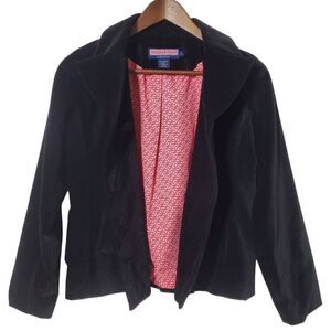 Vineyard Vines Shep Ian Velvet Blazer Jacket Size S Black Button Up Preppy Women